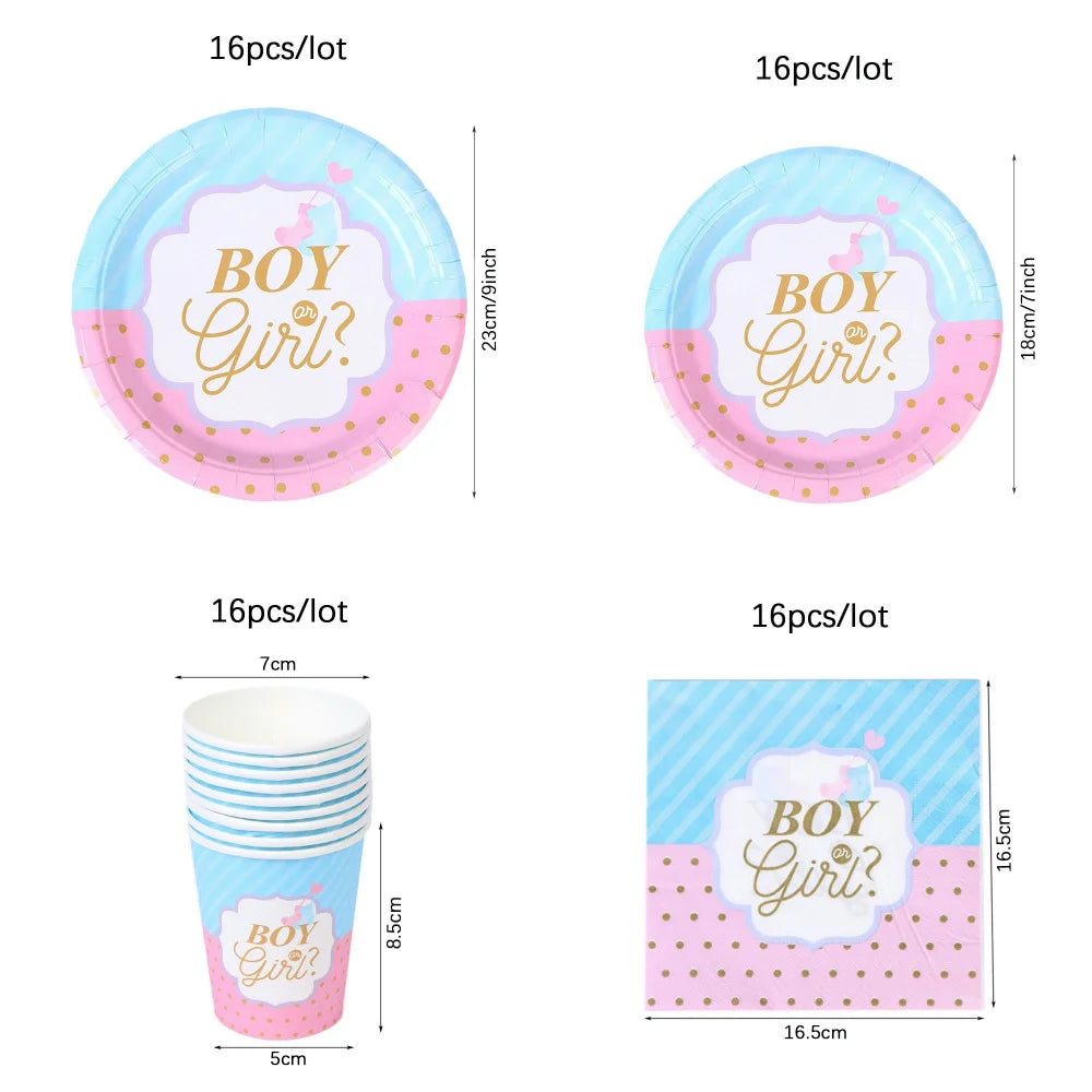 Galda piederumi dzimuma atklāšanas ballītei