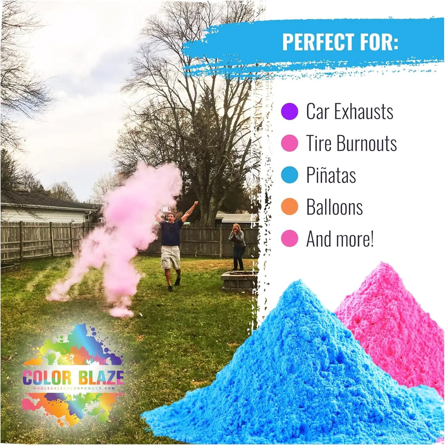 Pulverkrāsas mazuļa dzimuma atklāšanas ballītei