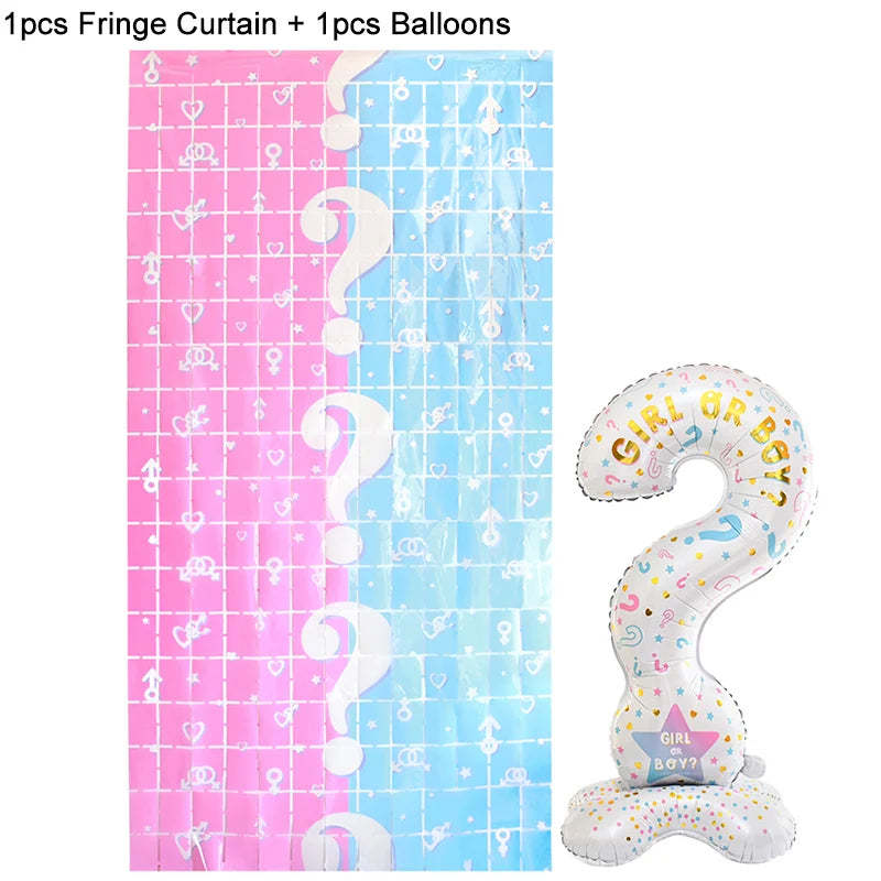 Dzimuma atklāšanas ballītes foto fons, aizkars ar bārkstīm