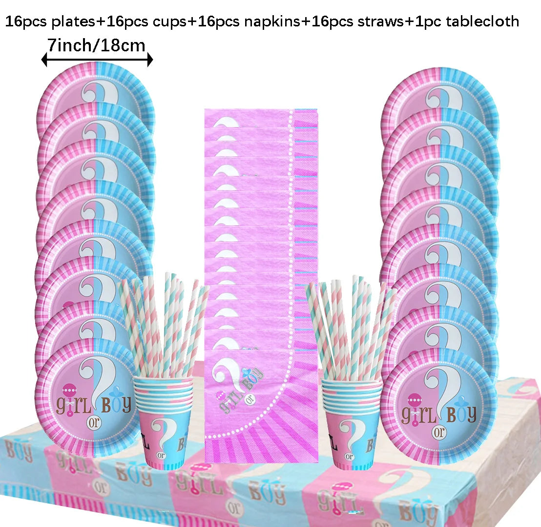 Galda piederumi dzimuma atklāšanas ballītei