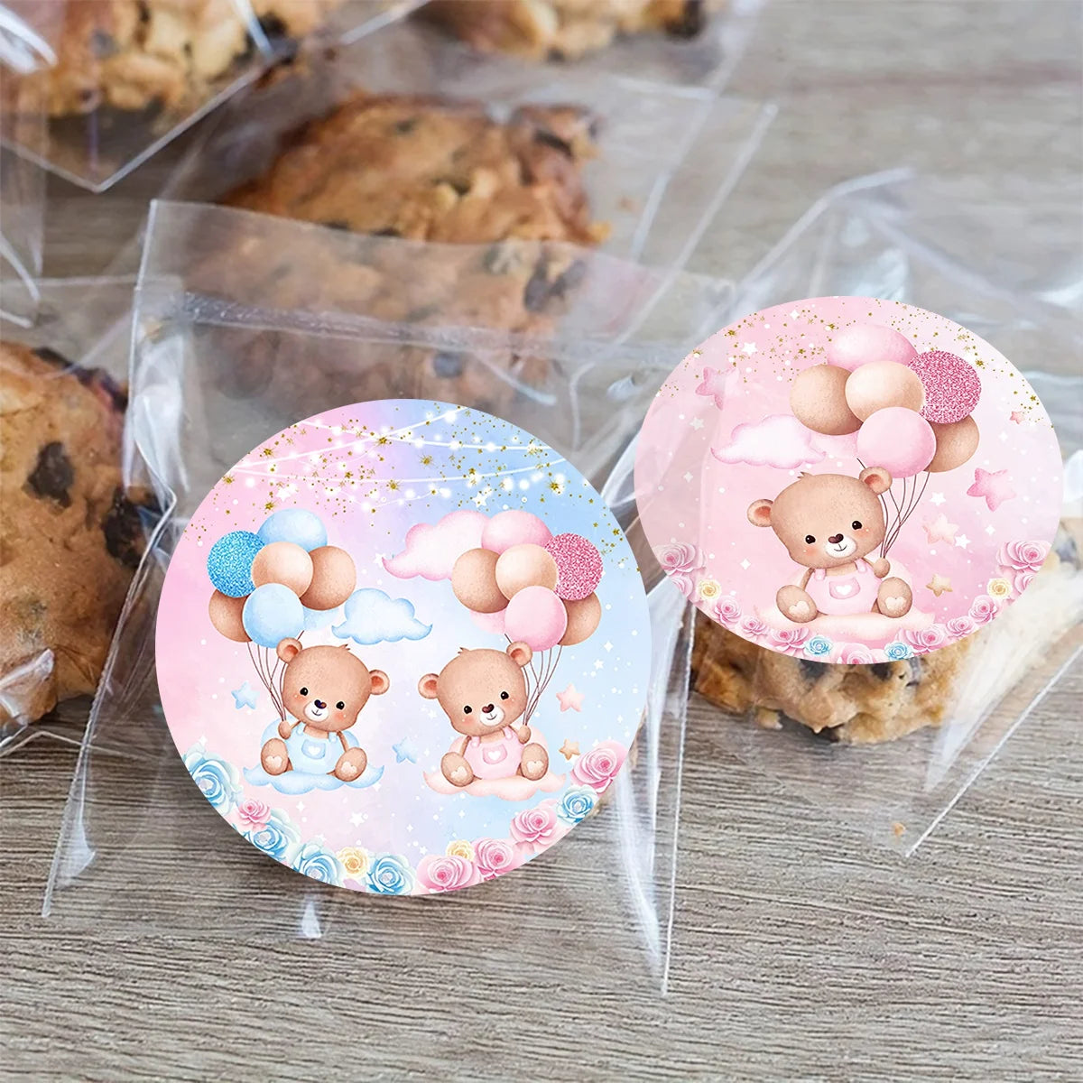 500 gab. dzimumu atklāšanas apaļas uzlīmes