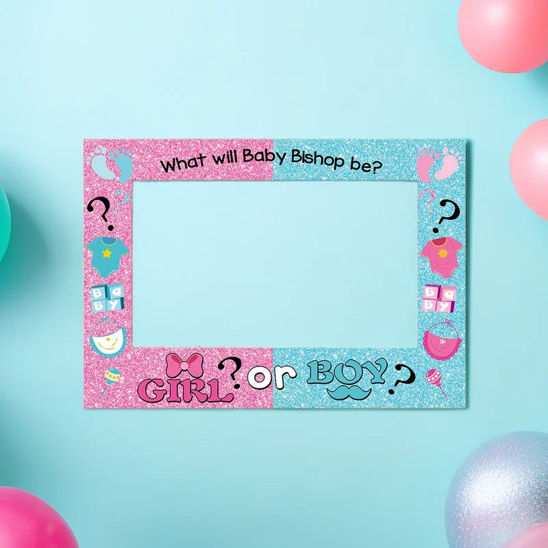 Dzimuma atklāšanas ballītes foto rāmis