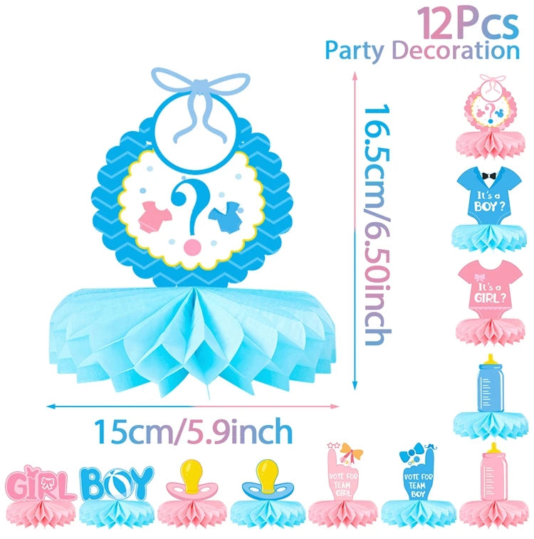 Dzimuma atklāšanas ballītes piederumi galdam