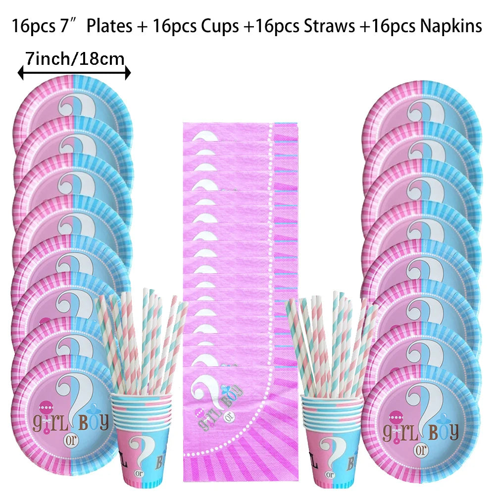 Galda piederumi dzimuma atklāšanas ballītei