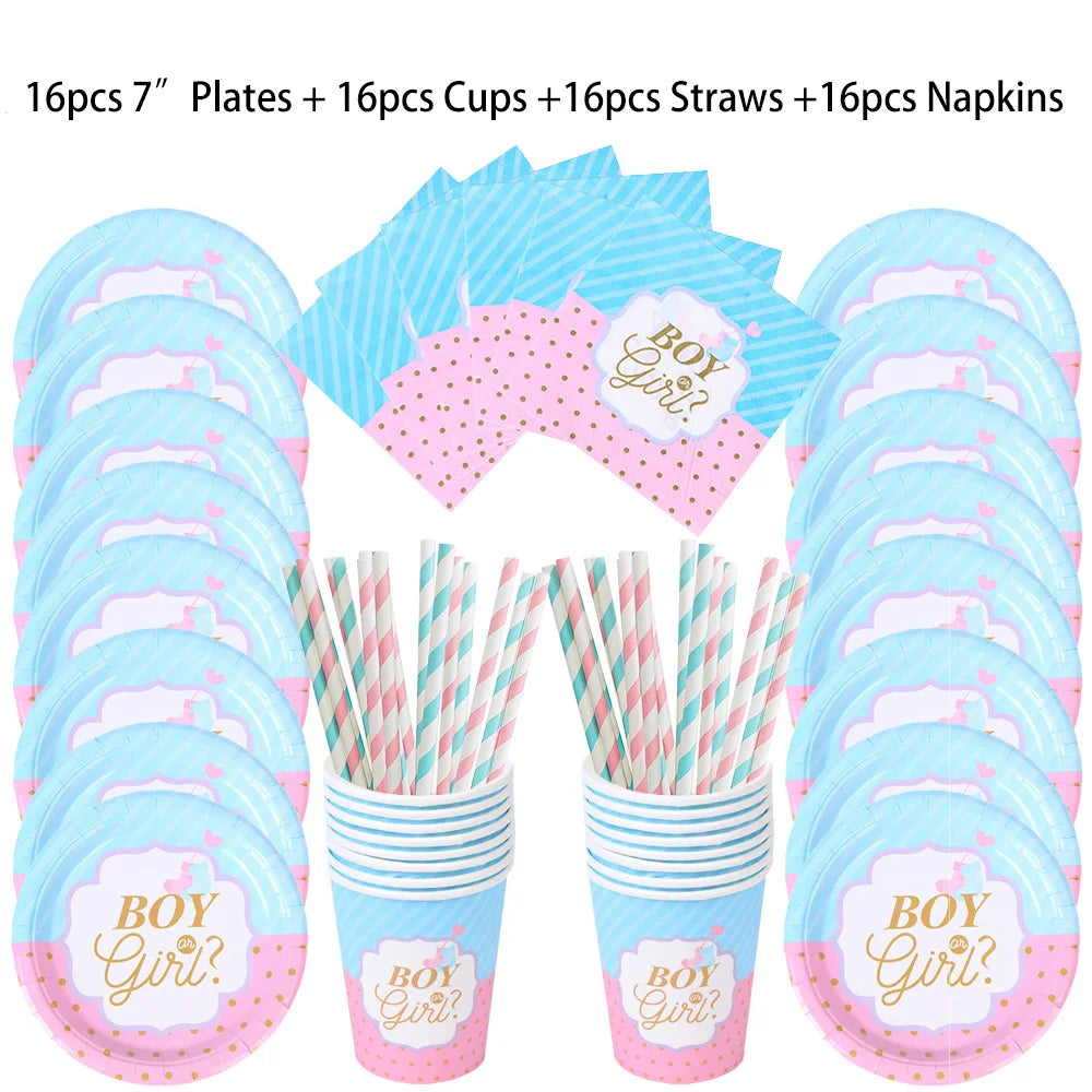 Galda piederumi dzimuma atklāšanas ballītei