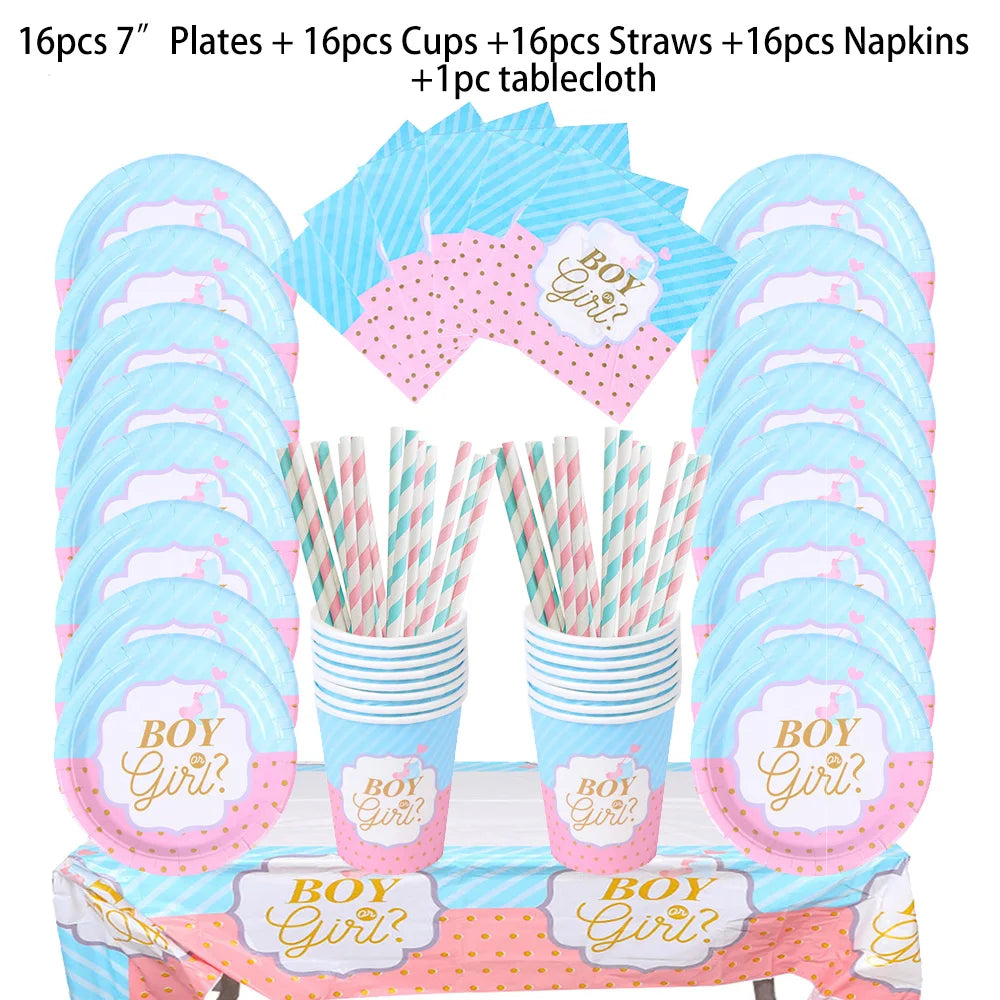 Galda piederumi dzimuma atklāšanas ballītei