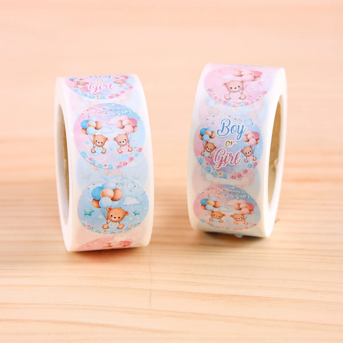 500 gab. dzimumu atklāšanas apaļas uzlīmes