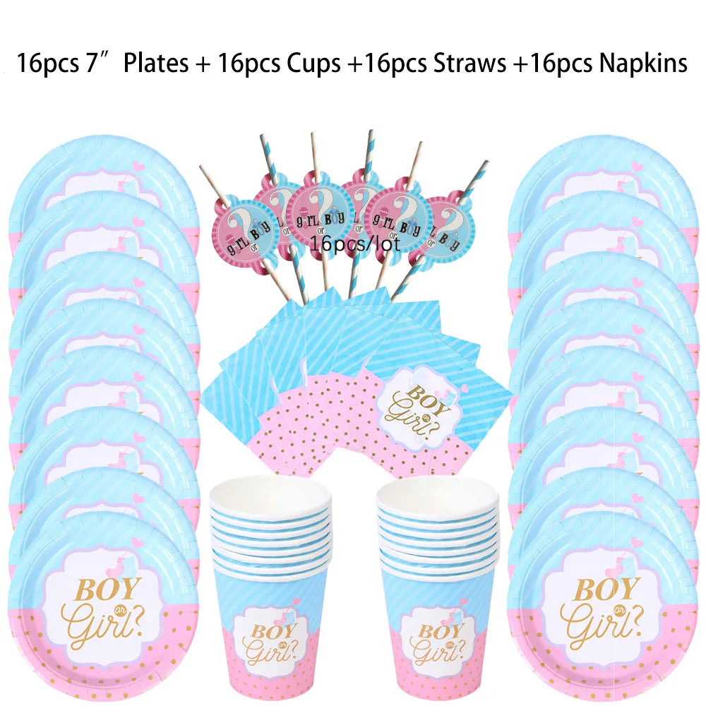 Galda piederumi dzimuma atklāšanas ballītei