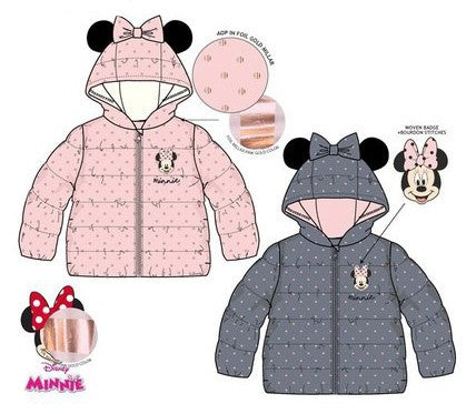 Disney Minnie mazuļu polsterētā jaka 6-24 mēneši