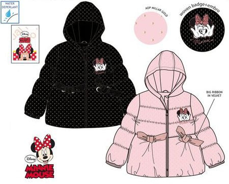 Disney Minnie bērnu oderētais mētelis 3-8 gadi