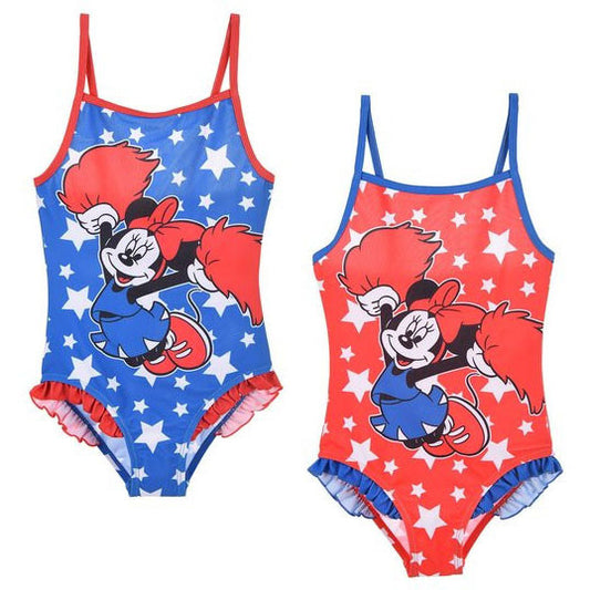 Disney Minnie karsējmeiteņu bērnu peldkostīms, peldēšanai 3-8 gadi
