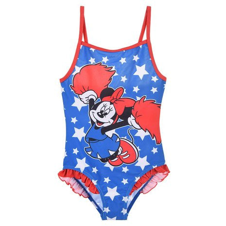 Disney Minnie karsējmeiteņu bērnu peldkostīms, peldēšanai 3-8 gadi
