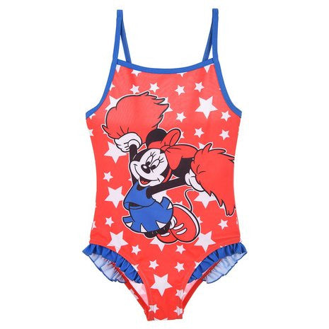 Disney Minnie karsējmeiteņu bērnu peldkostīms, peldēšanai 3-8 gadi