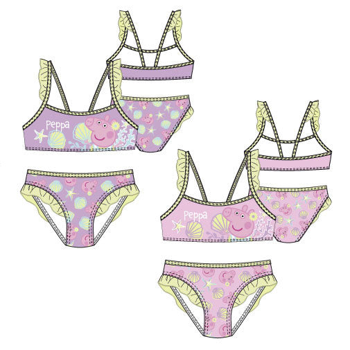 Peppa Pig Shell bērnu peldkostīms, bikini 3-6 gadi