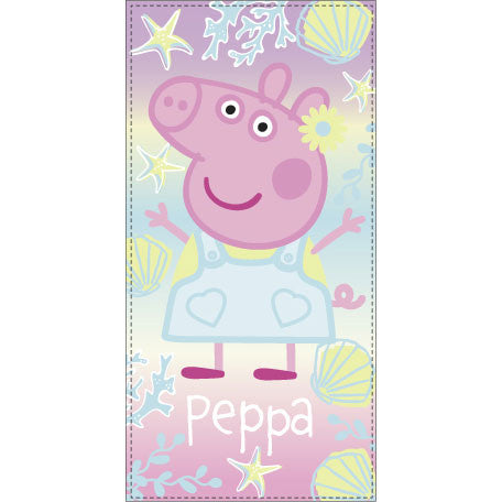 Peppa Pig Shell vannas dvielis, pludmales dvielis 70x140cm (ātri žūstošs)