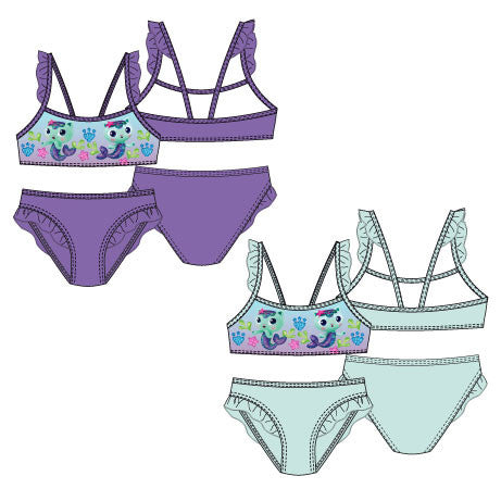Gabby's Dollhouse Mermaid bērnu peldkostīms, bikini 3-8 gadi