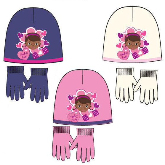 Doc McStuffins Hug Disney Dr. Plīša bērnu cepures + cimdu komplekts 52-54 cm