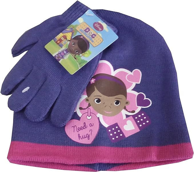 Doc McStuffins Hug Disney Dr. Plīša bērnu cepures + cimdu komplekts 52-54 cm
