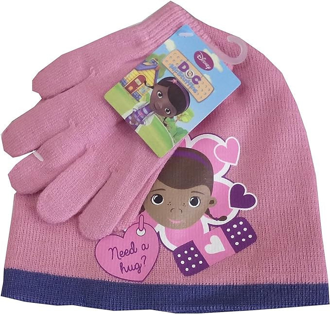Doc McStuffins Hug Disney Dr. Plīša bērnu cepures + cimdu komplekts 52-54 cm
