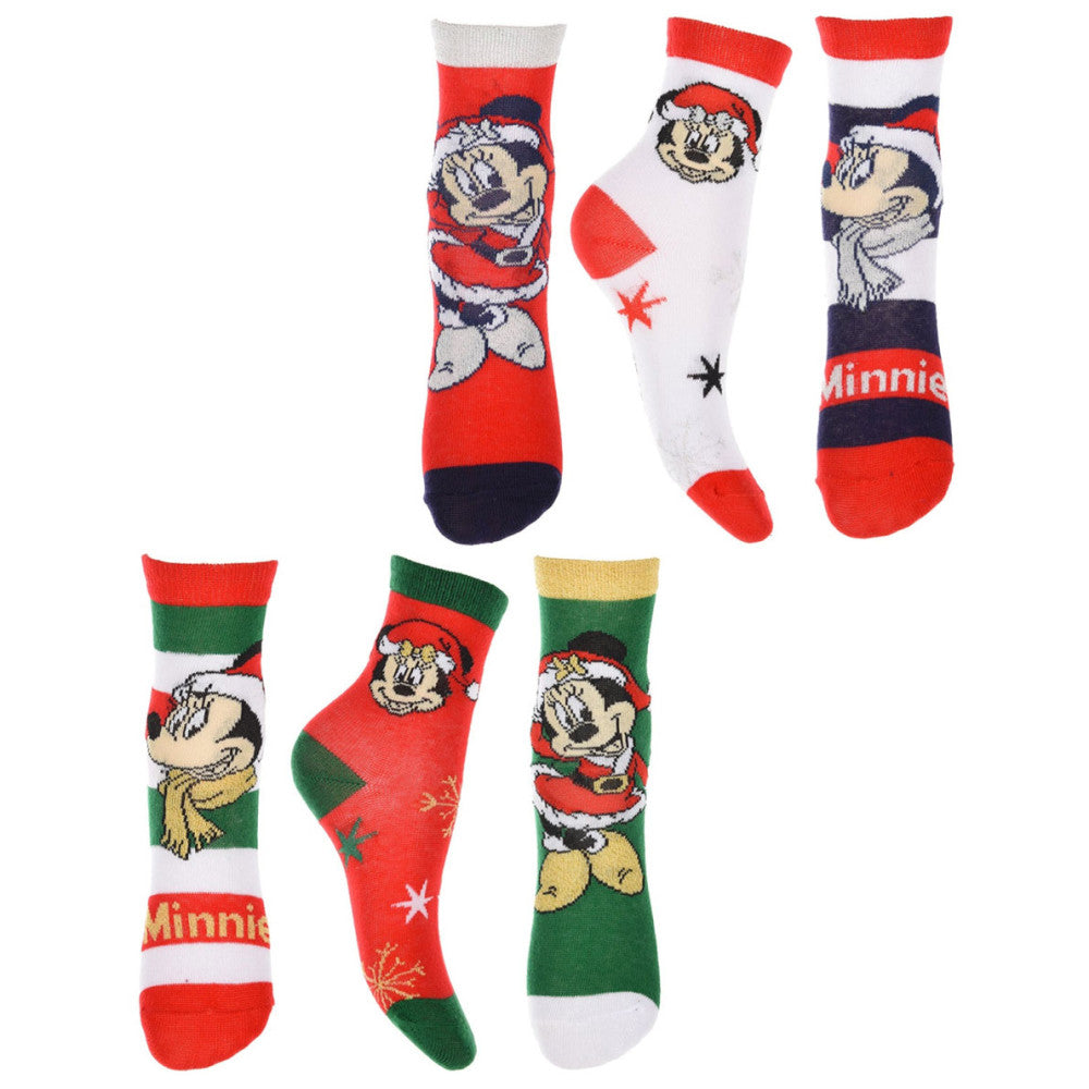 Disney Minnie zelta un sudraba Ziemassvētku bērnu zeķes 23-34