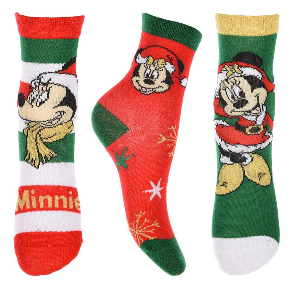 Disney Minnie zelta un sudraba Ziemassvētku bērnu zeķes 23-34