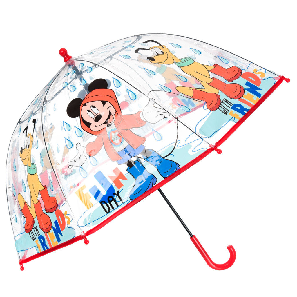 Disney Mickey Fun Day bērnu caurspīdīgais lietussargs √ò72 cm