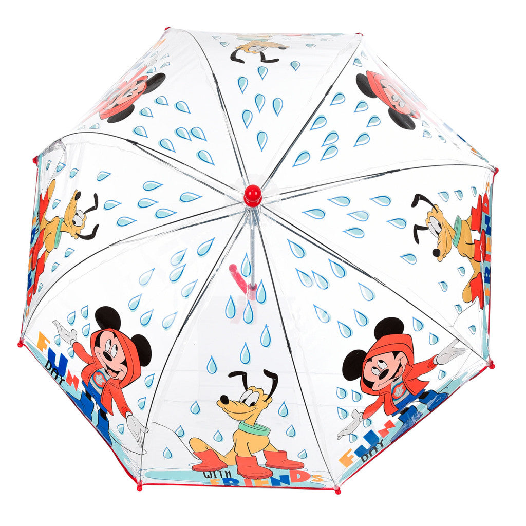 Disney Mickey Fun Day bērnu caurspīdīgais lietussargs √ò72 cm