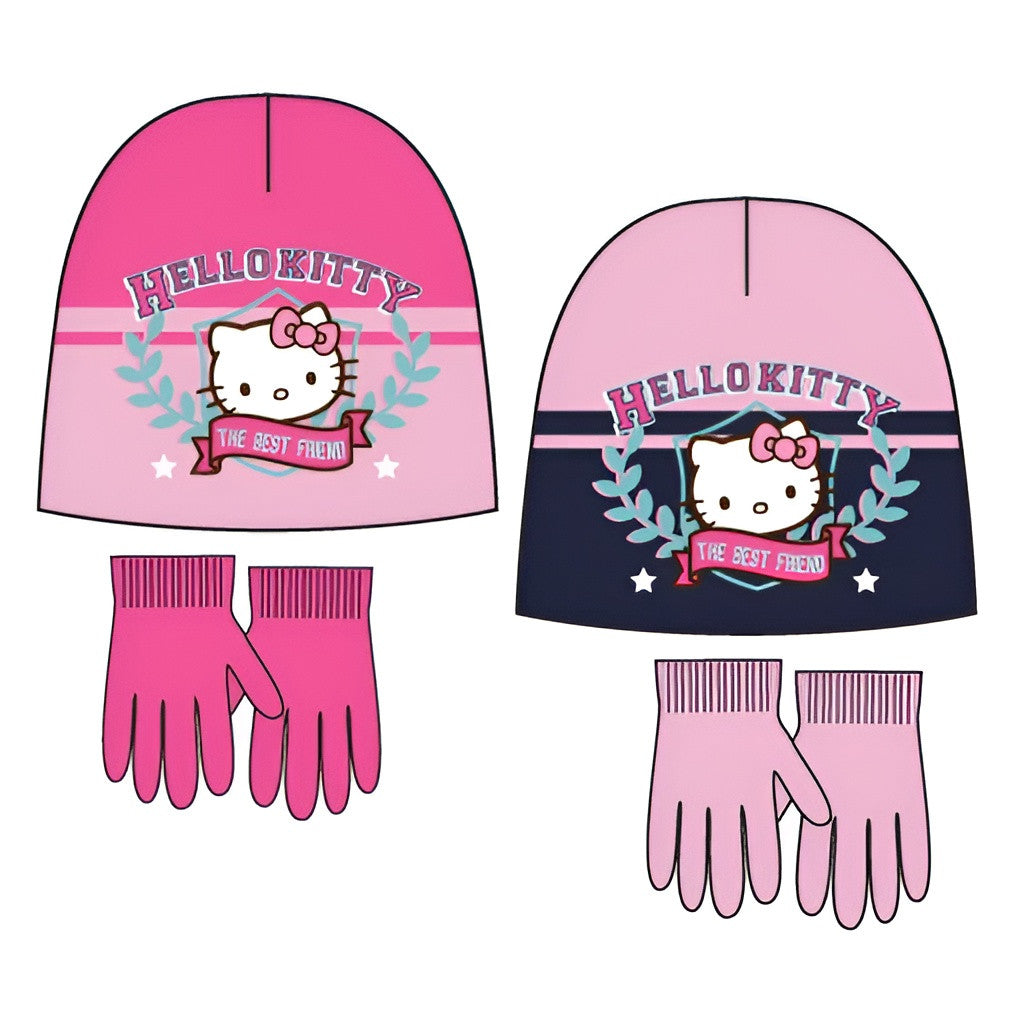 Hello Kitty labākā bērnu cepures un cimdu komplekts 52-54 cm