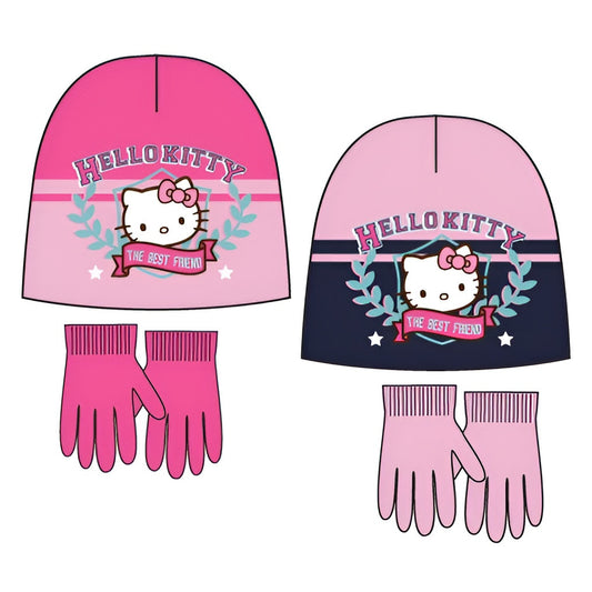 Hello Kitty labākā bērnu cepures un cimdu komplekts 52-54 cm