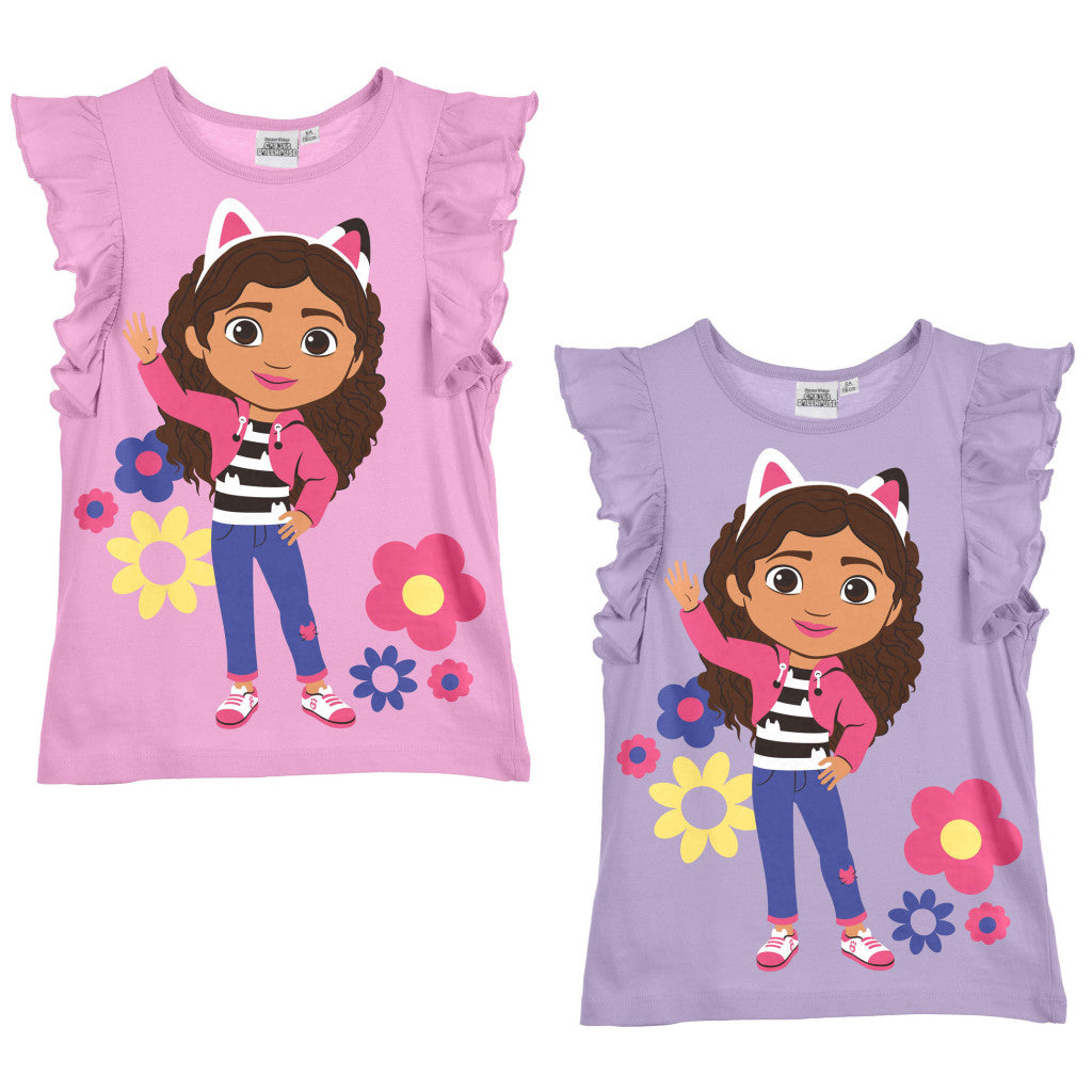 Gabby's Dollhouse Flowers bērnu īsroku krekliņš, 3-8 gadi