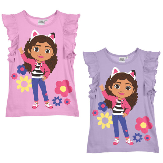 Gabby's Dollhouse Flowers bērnu īsroku krekliņš, 3-8 gadi