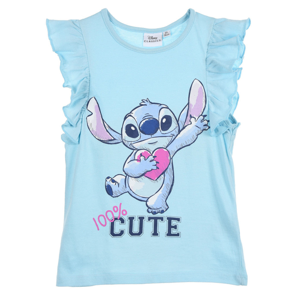 Disney Lilo un Stitch Mīlīgs bērnu īsais T-krekls, topiņš 3-8 gadi