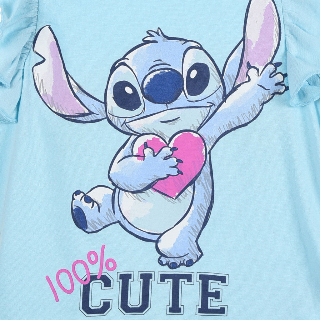 Disney Lilo un Stitch Mīlīgs bērnu īsais T-krekls, topiņš 3-8 gadi