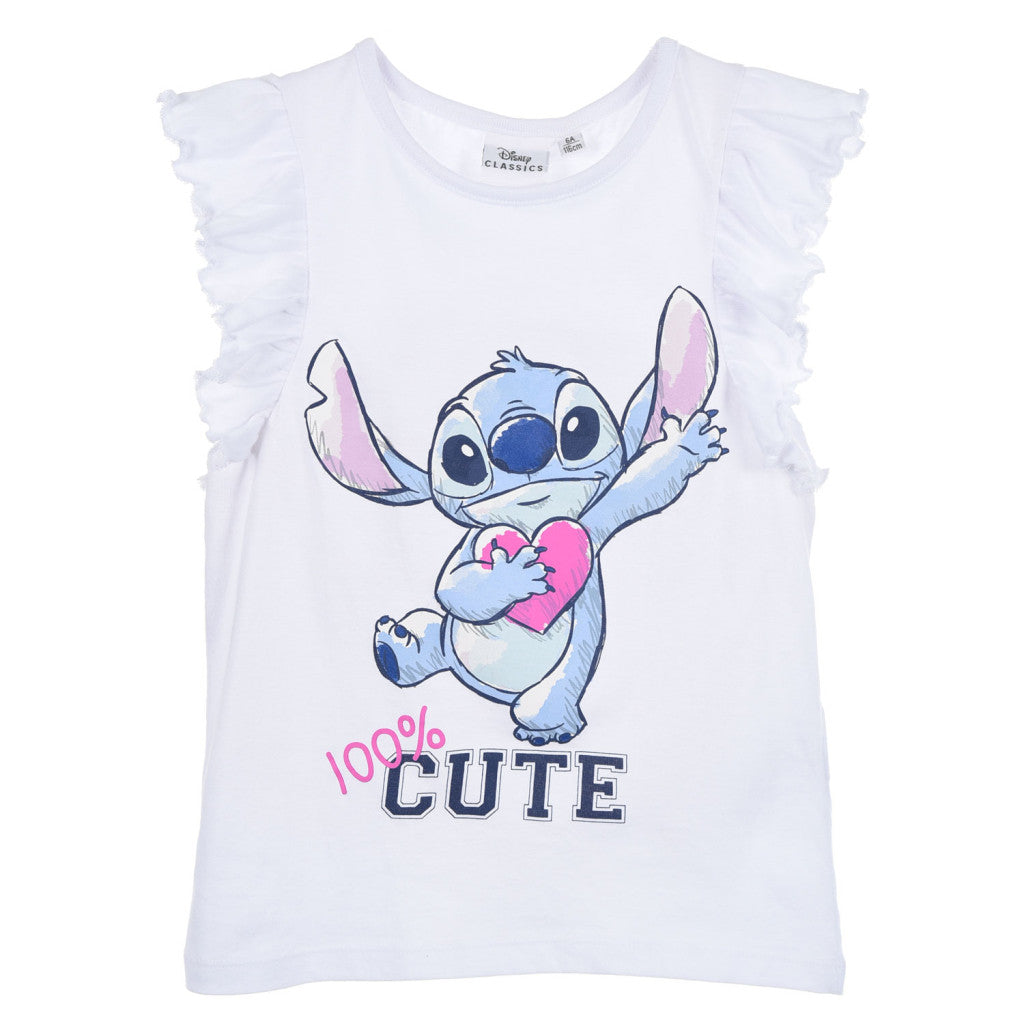 Disney Lilo un Stitch Mīlīgs bērnu īsais T-krekls, topiņš 3-8 gadi