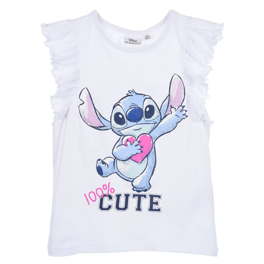 Disney Lilo un Stitch Mīlīgs bērnu īsais T-krekls, topiņš 3-8 gadi