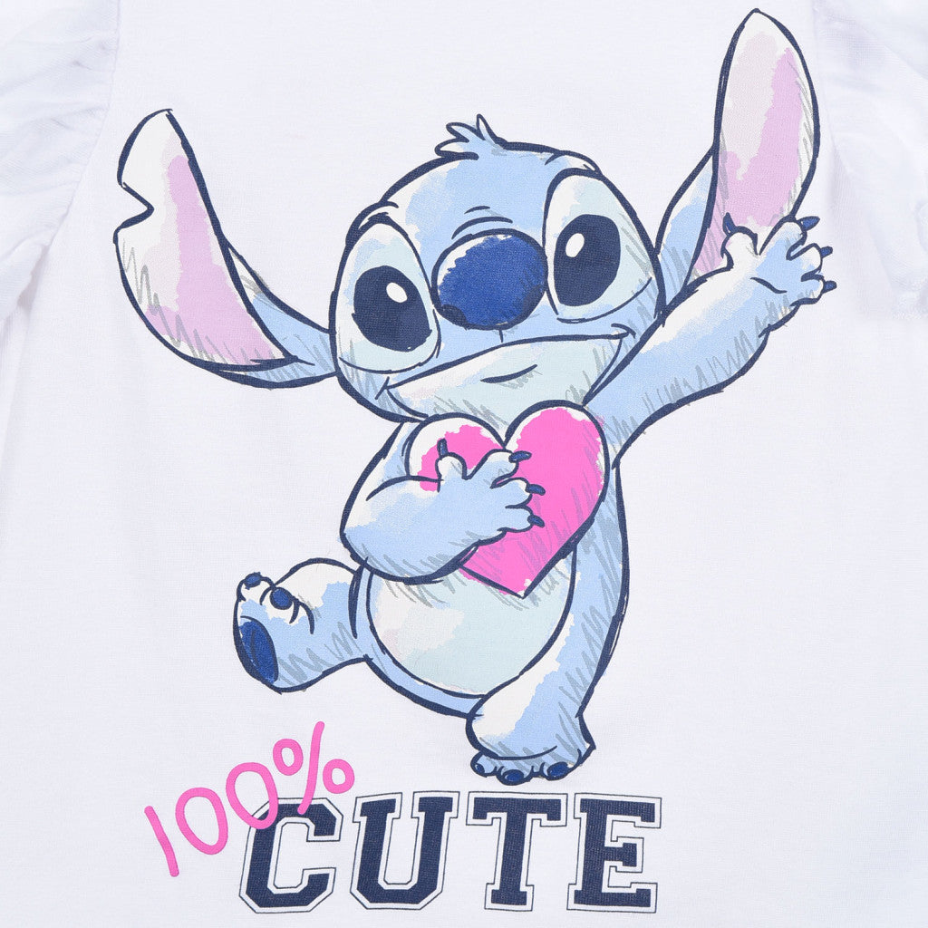 Disney Lilo un Stitch Mīlīgs bērnu īsais T-krekls, topiņš 3-8 gadi