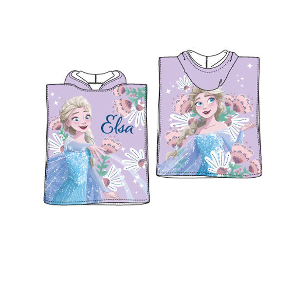 Disney Frozen Elsa pludmales dvielis pončo 55x110 cm (ātri žūstošs)