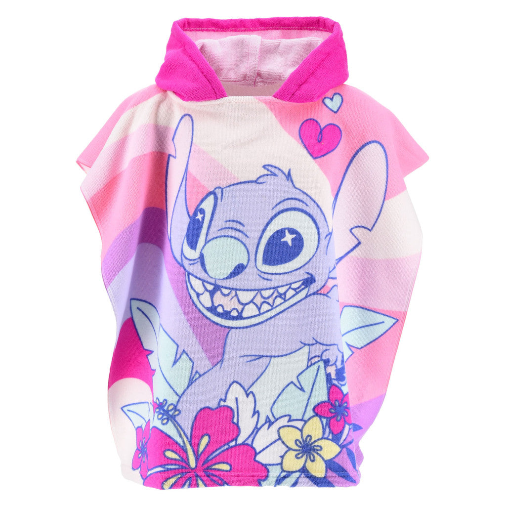 Disney Lilo un Stitch eņģeļa pludmales dvielis pončo 55x110 cm (ātri žūstošs)