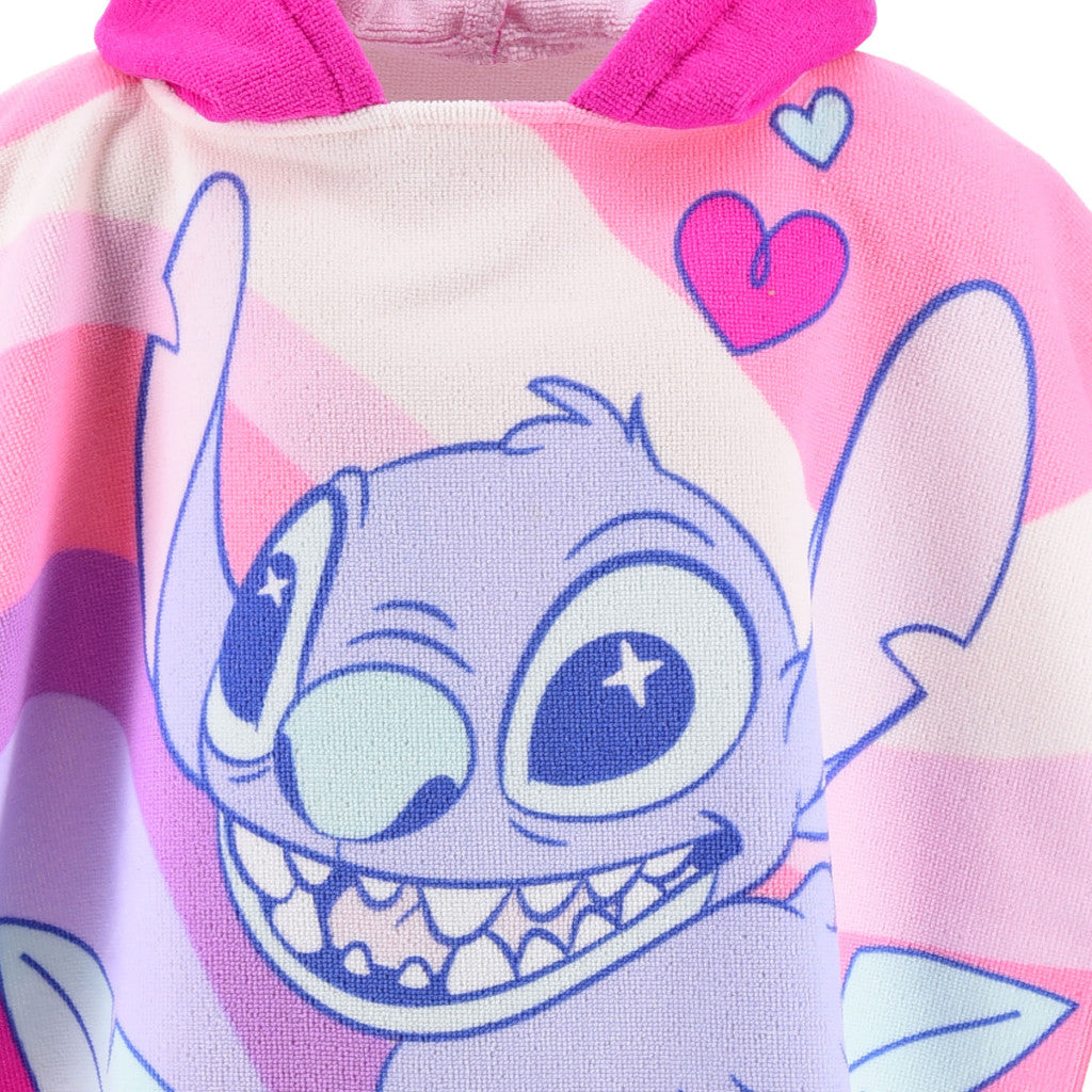 Disney Lilo un Stitch eņģeļa pludmales dvielis pončo 55x110 cm (ātri žūstošs)