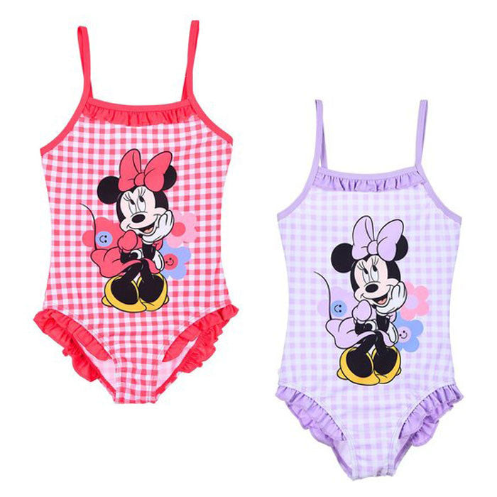 Disney Minnie Plaid bērnu peldkostīms, peldēšanai 3-8 gadi