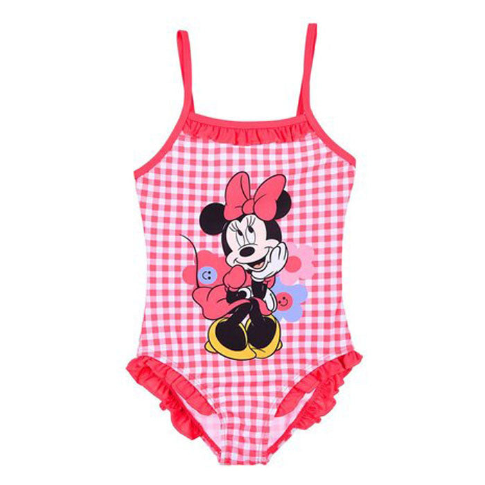 Disney Minnie Plaid bērnu peldkostīms, peldēšanai 3-8 gadi