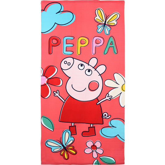 Peppa Pig Butterfly vannas dvielis, pludmales dvielis 70x140cm (ātri žūstošs)