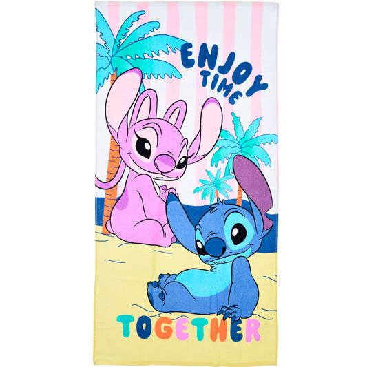 Disney Lilo un Stitch Together vannas dvielis, pludmales dvielis 70x140cm