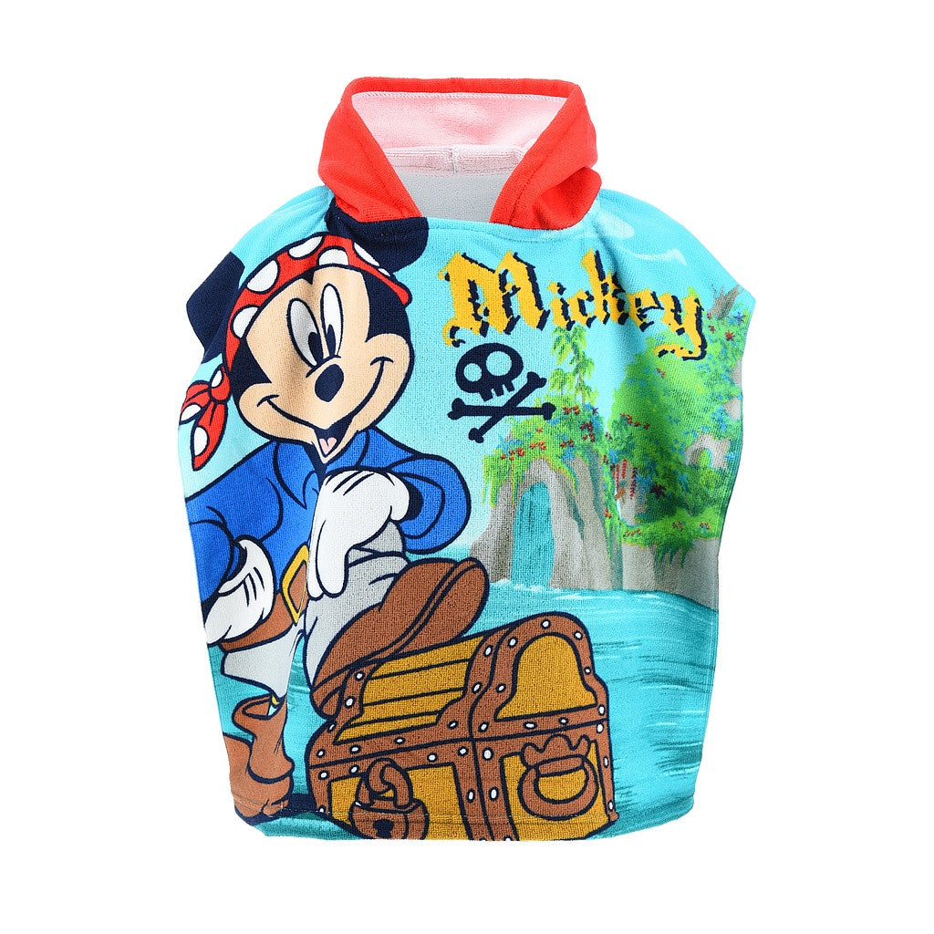 Disney Mikija pludmales dvieļu pončo 55x110 cm (ātri žūstošs)