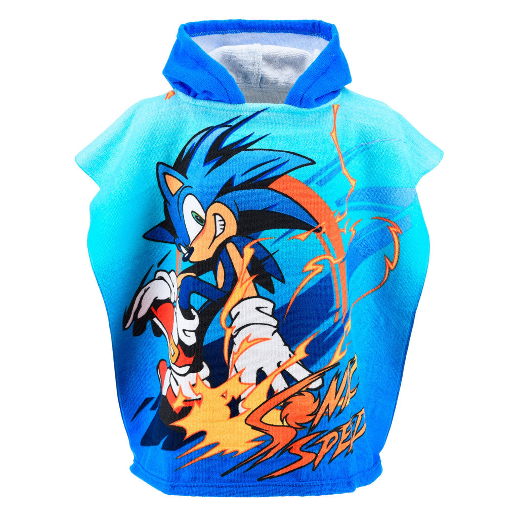 Sonic the Hedgehog Speed pludmales dvieļu pončo 55x110 cm (ātri žūstošs)