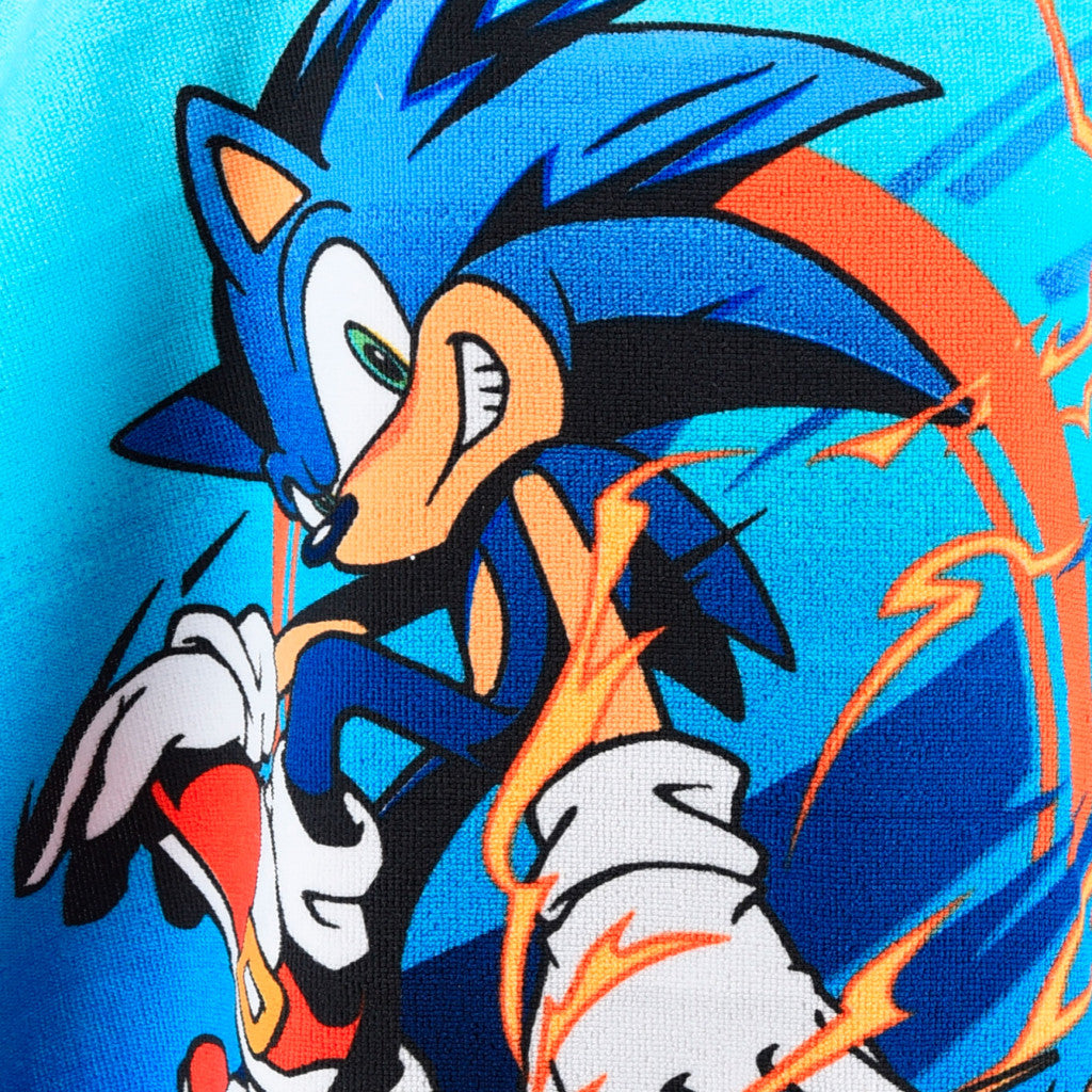 Sonic the Hedgehog Speed pludmales dvieļu pončo 55x110 cm (ātri žūstošs)