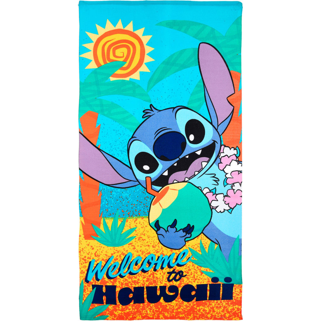 Disney Lilo un Stitch Welcome vannas dvielis, pludmales dvielis 70x140cm (ātri žūstošs)