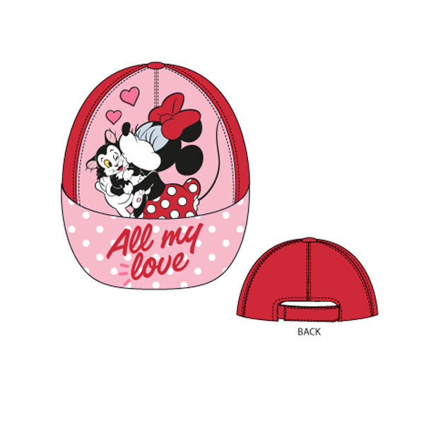 Disney Minnie All My Love sarkana bērnu beisbola cepure 52 cm