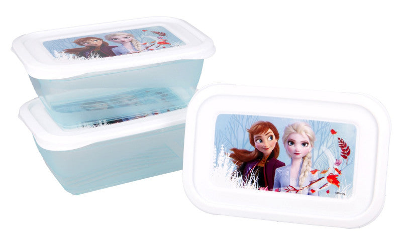 Disney Frozen Blue Forest plastmasas pusdienu kastīšu komplekts (3 gab.)