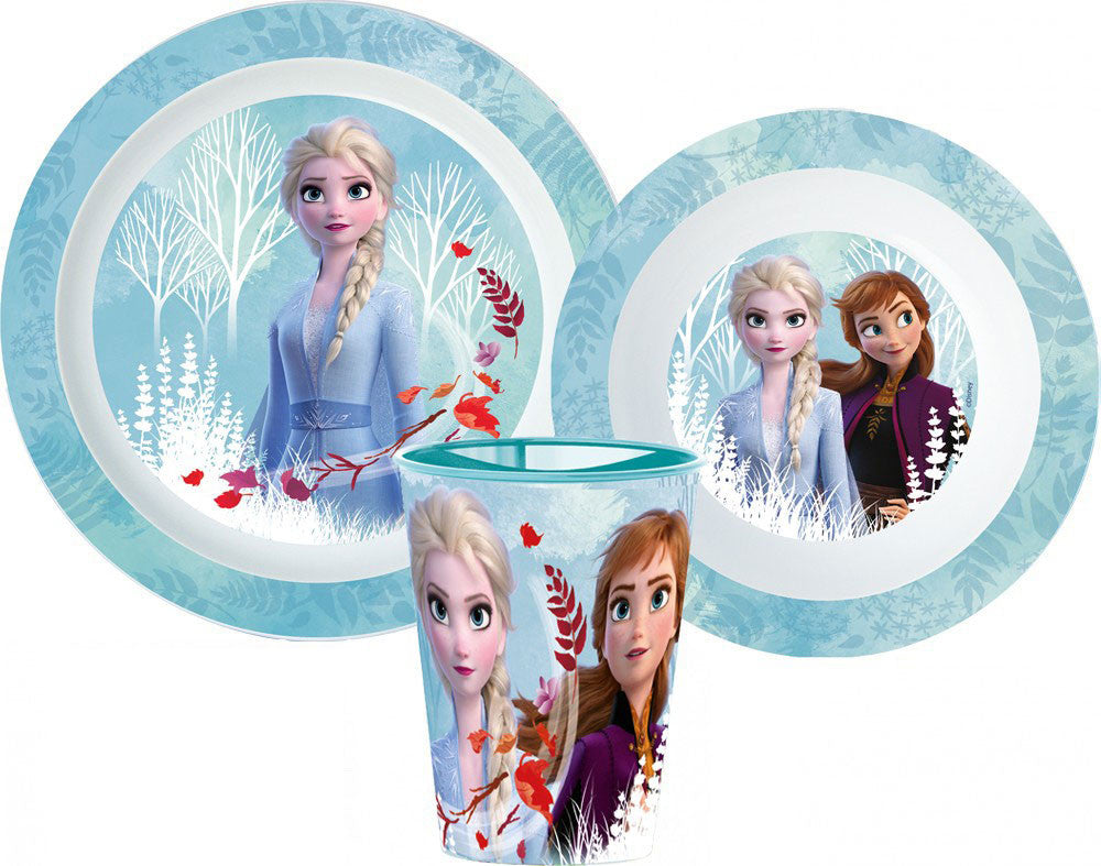 Disney Frozen vakariņu servīze, mikroplastmasas, ar krūzīti 260 ml